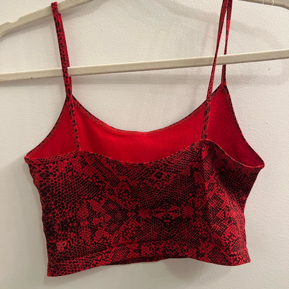 Red Snake Print Crop Top